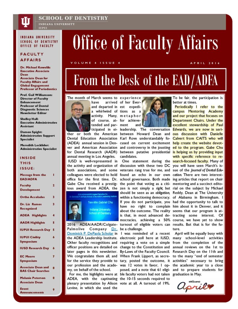 Vol.4, No.4, OFA Newsletter April 2016